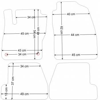 Ford Focus 2011-2015r Dywaniki welurowe Gold czarne