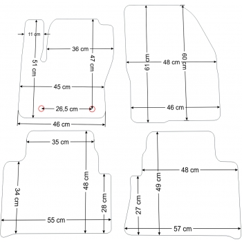 Ford Kuga 2008-2011r. Dywaniki welurowe - GOLD - kolory do wyboru.