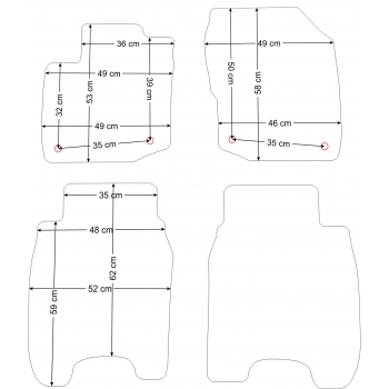 Honda Civic IX 5d. 2011-2015r. Dywaniki welurowe - SILVER - kolory do wyboru.