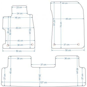 Honda Civic IX 4d. 2011-2015r. Dywaniki welurowe - Platinum - kolory do wyboru.