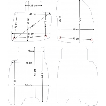 Honda Civic VIII 5d. 2008-2011r. Dywaniki welurowe - SILVER - kolory do wyboru