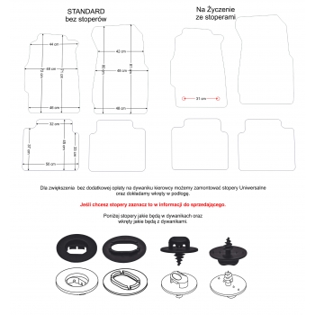 Honda Civic VI 4d. 1995-2000r. Dywaniki welurowe - ECONOMY - kolory do wyboru.