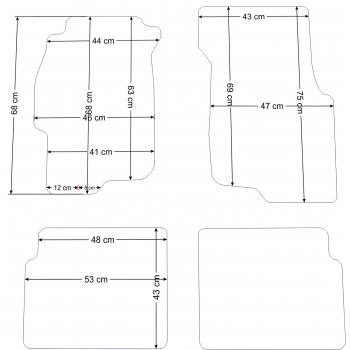 Honda Civic VI 5d. 1995-2000r. Dywaniki welurowe - SILVER - kolory do wyboru.