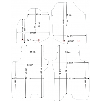 Honda Jazz 2008-2013r Dywaniki welurowe Gold czarne