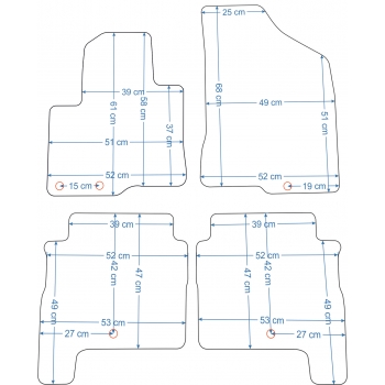 Hyundai Santa Fe 2010-2012r Dywaniki welurowe - ECONOMY - kolory do wyboru.