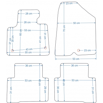 Hyundai Santa Fe 2012-2018r Dywaniki welurowe - ECONOMY - kolory do wyboru.