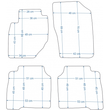 Hyundai Terracan 2001-2006r Dywaniki welurowe - SILVER - kolory do wyboru