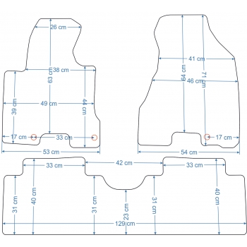 Hyundai Tucson 2004-2010r. Dywaniki welurowe - ECONOMY - kolory do wyboru.