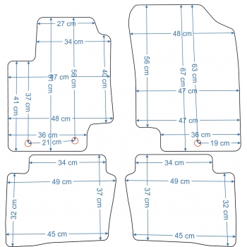 Hyundai i20 2009-2014r. Dywaniki welurowe - PLATINUM - kolory do wyboru.