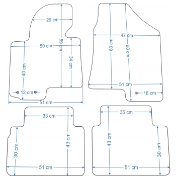 Hyundai ix35 2010-2015r. Dywaniki welurowe - ECONOMY - kolory do wyboru.