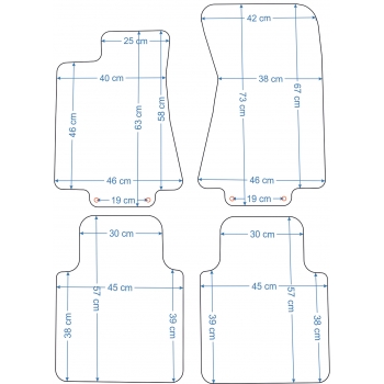 Jaguar XJ Long X350/ XJ8/XJ6 2003-2007r Dywaniki welurowe - ECONOMY - kolory do wyboru.