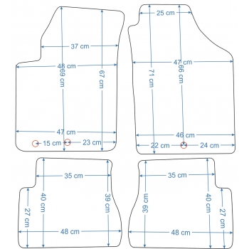 Kia Picanto 2004-2011r. Dywaniki welurowe - ECONOMY - kolory do wyboru.