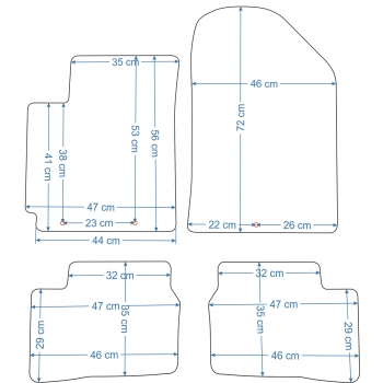 Kia Picanto 2011-2017r. Dywaniki welurowe - ECONOMY - kolory do wyboru.