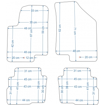 Kia Soul 2009-2014r. Dywaniki welurowe - ECONOMY - kolory do wyboru.