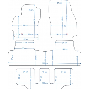 Mazda 5 7os 2005-2010r. Dywaniki welurowe - ECONOMY - kolory do wyboru.