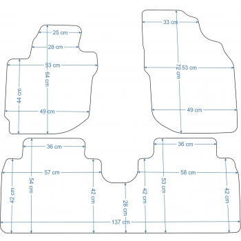 Mazda MPV 5os 2000-2006r. Dywaniki welurowe - SILVER - kolory do wyboru