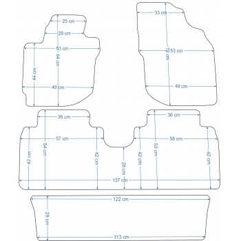 Mazda MPV 7os 2000-2006r. Dywaniki welurowe - SILVER - kolory do wyboru