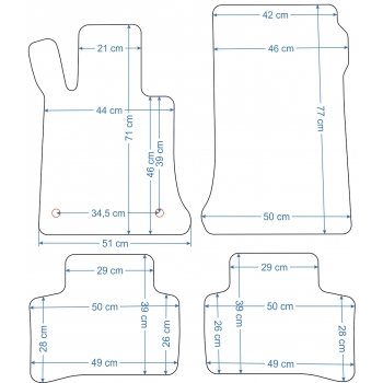 Mercedes GLK 2008-2012r. Dywaniki welurowe - PLATINUM - kolory do wyboru.
