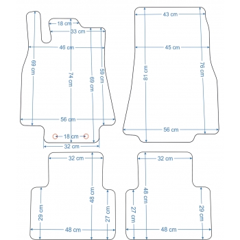 Mercedes W169 2004-2012r Czarne samochodowe dywaniki welurowe Gold