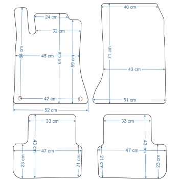 Dywaniki welurowe do Mercedes A-kl. W176 2012-2018r. Economy (SE051)- Standard
