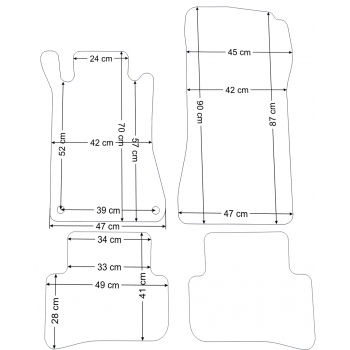 Dywaniki welurowe Mercedes W203 2000-2007r. - Jakość Diamond