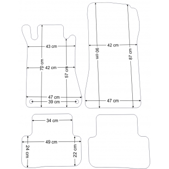 Dywaniki welurowe Mercedes W203 Coupe 2001-2006r. - Jakość Diamond