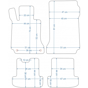 Mercedes C-Klasa W204 Coupe 2011-2015r. Dywaniki welurowe - ECONOMY - kolory do wyboru.