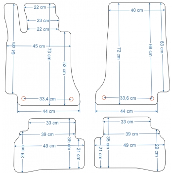 Mercedes C-Klasa W205 od 2014r. Dywaniki welurowe - ECONOMY - kolory do wyboru.