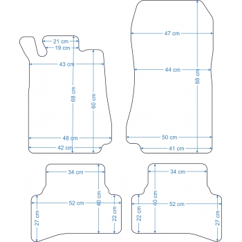 Mercedes CLK W208 1997-2002r. Dywaniki welurowe - ECONOMY - kolory do wyboru.