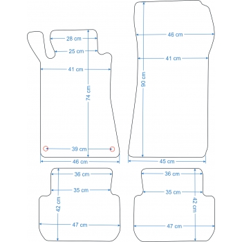 Mercedes CLK W209 2003-2009r. Dywaniki welurowe - ECONOMY - kolory do wyboru.