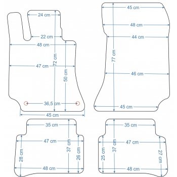 Mercedes E-klasa W212 2009-2016r. Dywaniki welurowe - ECONOMY - kolory do wyboru.