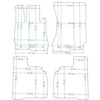 Mercedes S-klasa W221 Long 2005-2013r. Dywaniki welurowe - ECONOMY - kolory do wyboru.