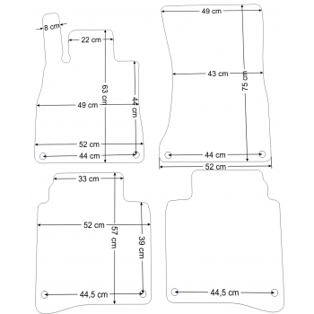 Mercedes S-klasa W222 Long 2013-2020r. Dywaniki Welurowe RZ