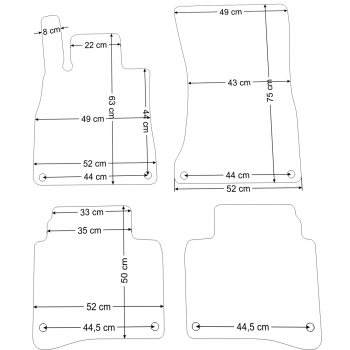 Mercedes W222 2013-2020r. Czarne samochodowe dywaniki welurowe Gold