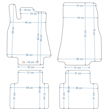Mercedes B-Klasa W245 2005-2011r. Dywaniki welurowe - ECONOMY - kolory do wyboru.