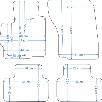 Mitsubishi ASX 2010-2023r. Dywaniki welurowe - PLATINUM- kolory do wyboru.