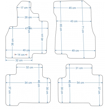 Mitsubishi Grandis 5 os. 2004-2011r. Dywaniki welurowe - SILVER - kolory do wyboru.