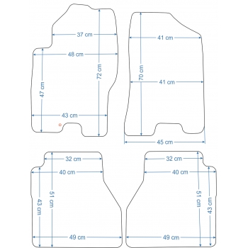 Nissan  Navara LE 2007-2010r. Dywaniki welurowe - SILVER - kolory do wyboru.