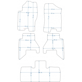 Nissan Pathfinder 2005-2010r. -3 rzędy - Dywaniki welurowe - ECONOMY - kolory do wyboru.