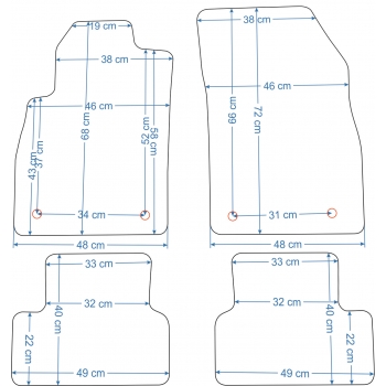 Chevrolet Cruze 2009-2014r. Dywaniki welurowe - ECONOMY - kolory do wyboru.