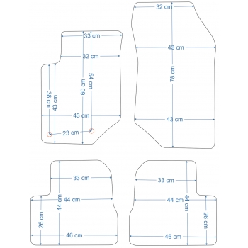 Corsa F od 2019r. / Peugeot 208 od 2019r. Welurowe dywaniki samochochodowe