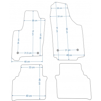 Opel Meriva A 2004-2010r. Samochodowe dywaniki welurowe Gold (czarne)