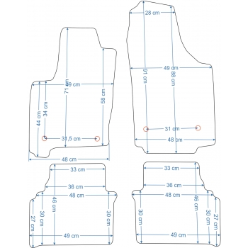 Opel Meriva A 2004-2010r. Dywaniki welurowe - ECONOMY - kolory do wyboru.