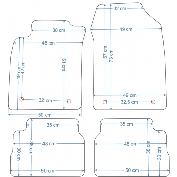 Opel Vectra C Sedan/HB 2002-2008r Dywaniki Welurowe RZ