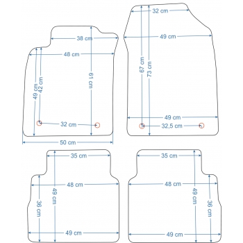 Opel Vectra C Kombi 2003-2009r. / Opel Signum 2003-2008r. Samochodowe dywaniki welurowe Gold (czarne)