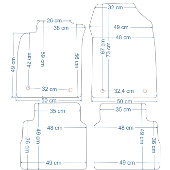 Opel Vectra C Kombi 2003-2009r. Dywaniki welurowe - Gold - kolory do wyboru.