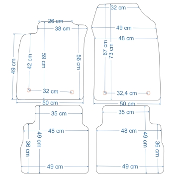 Opel Vectra C Kombi 2003-2009r. Dywaniki welurowe - ECONOMY - kolory do wyboru.