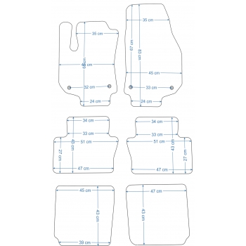 Opel Zafira B 7os. 2005-2014r. Dywaniki welurowe - ECONOMY - kolory do wyboru.