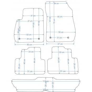 Dywaniki welurowe Opel Zafira B 05-14r. ECONOMY ES-2263