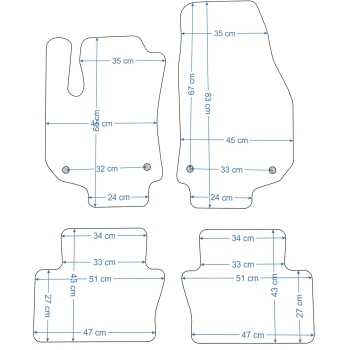 Opel Zafira B 5os. 2005-2014r. Dywaniki welurowe - SILVER - kolory do wyboru.